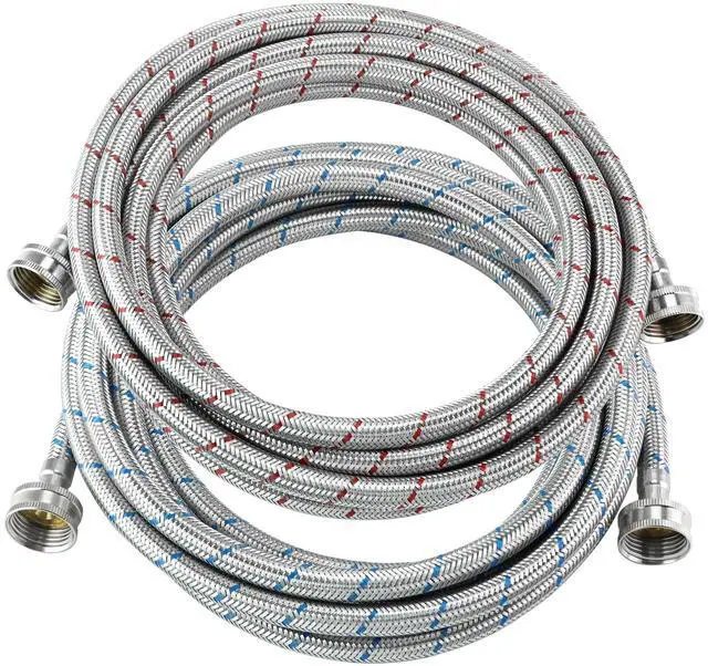 Main image of 15 FT Washing Machine Hose,Long Washer Water Supply Hoses Hot And Cold Connection(2Packs),Washer Machine Hose Universal Fit for All Standard Wash Machines-by