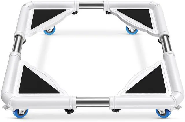 Main image of Mini Fridge Stand Mobile Roller, Adjustable18.5-27''- White | 4 Locking Wheels Suitable for Washing Machine, Dryer & Refrigerator, universal household appliance base, stable, durable