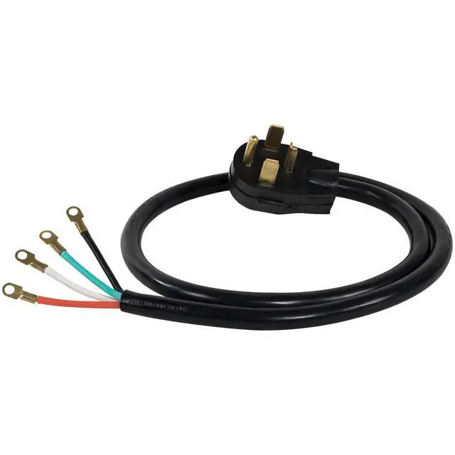 Alt view image 3 of 7 - 30-Amp Appliance Power Cord, 4 Prong Dryer Cord, 4 Color Coded Wires with Eyelet Connectors, 4ft, Copper Wire