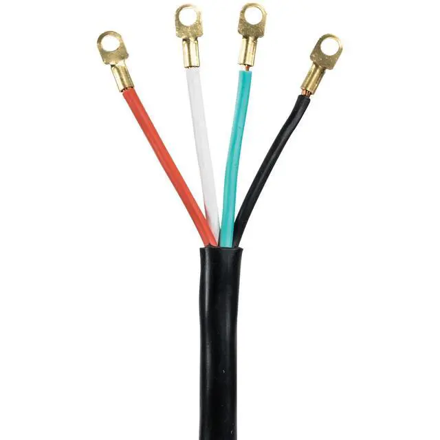 Alt view image 4 of 7 - 30-Amp Appliance Power Cord, 4 Prong Dryer Cord, 4 Color Coded Wires with Eyelet Connectors, 6ft, Copper Wire