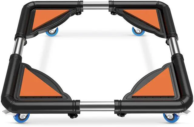 Main image of Mini Fridge Stand Mobile Roller, Adjustable18.5-27''- Black | 4 Locking Wheels Suitable for Washing Machine, Dryer & Refrigerator, universal household appliance base, stable, durable