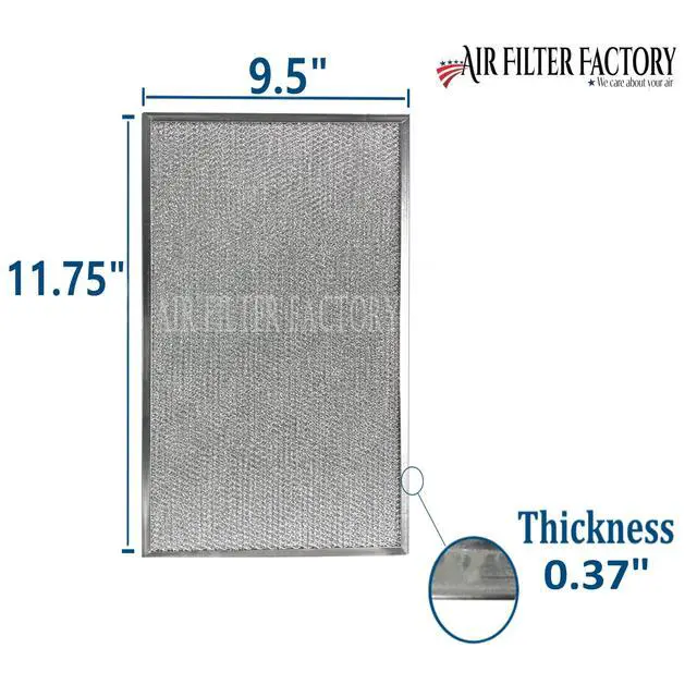 Alt view image 3 of 6 - 9-1/2 X 11-3/4 X 3/8 Inches Range Hood Aluminum Grease Filters 2-Pack