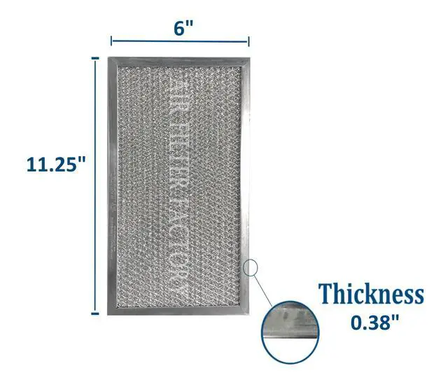 Alt view image 2 of 6 - Replacement For SB08087233, AP3686282, 1606678, PS12683459 Broan Nutone 6 x 11.25 x 0.38 Inches Aluminum Mesh Grease Range Hood Vent Filter 2-Pack