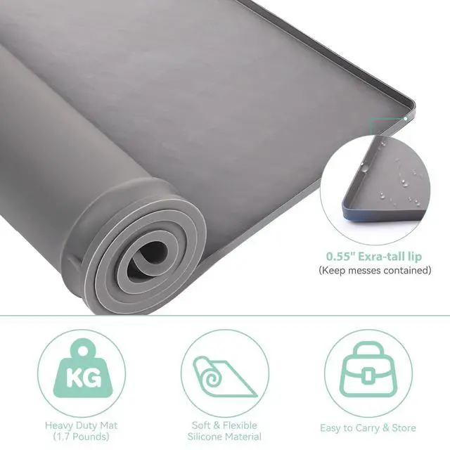 Alt view image 3 of 7 - 2 Pack Washer and Dryer Covers for the Top, 23.6'' x 19.7'' Silicone Rubber Mat for Laudry Machine & Dryer,Non-slip Heavy Duty Waterproof Washable Top Protector Mat Pad for Laundry & Kitchen