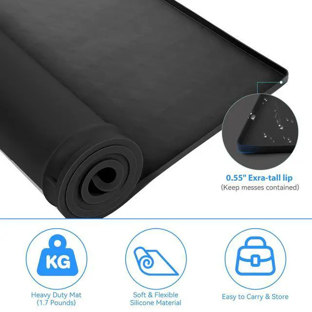 Alt view image 3 of 7 - 2 Pack Washer and Dryer Covers for the Top, 23.6'' x 19.7'' Silicone Rubber Mat for Laudry Machine & Dryer,Non-slip Heavy Duty Waterproof Washable Top Protector Mat Pad for Laundry & Kitchen