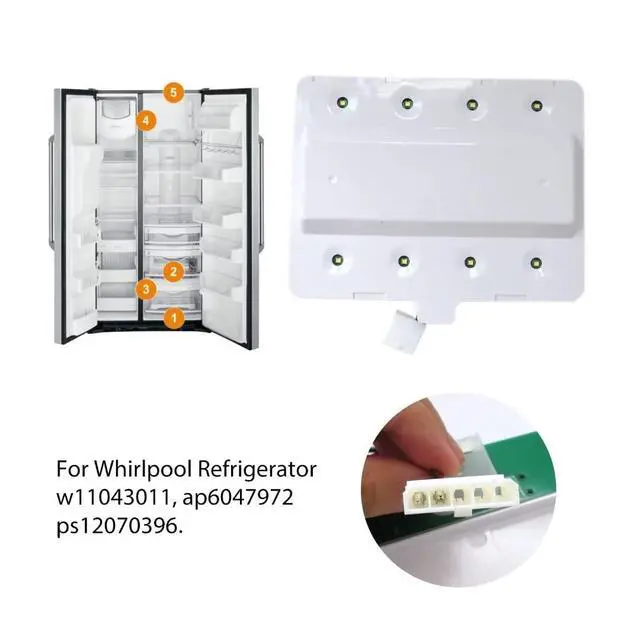 Alt view image 4 of 6 - W11043011 Refrigerator Light Assembly LED Module Compatible for Whirlpool Models WRF555SDFZ03, WRF555SDFZ04, WRF555SDFZ05, WRF555SDFZ07, WRF555SDFZ08, WRF555SDHV01, WRF555SDHV02