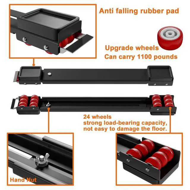 Alt view image 6 of 7 - Appliance Rollers Heavy Duty,Max 32in,Second Generation Extendable Appliance Rollers Mobile Washing Machine Base Easily Move Washing Machines, Dryers, Refrigerators, Furniture Black anti fall