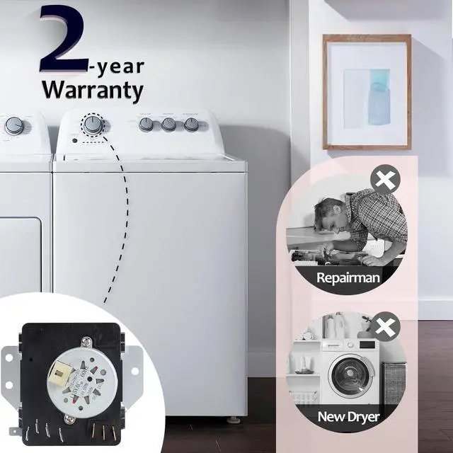 Alt view image 6 of 6 - W10854240 W10642934 Dryer Timer Compatible with Whirlpool Dryer Timers YWET4027HW2, YWET4027EW0, YWET4024HW0, 115V 60Hz OEM Dryer Timer Replacement for 4383816, PS11731277