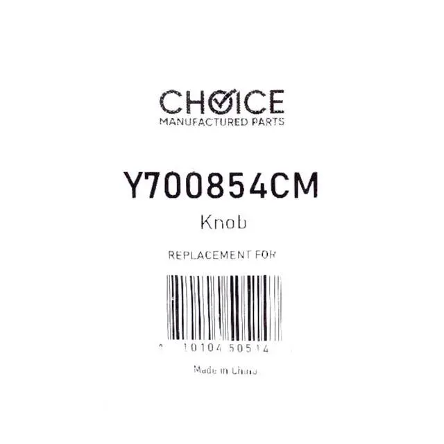 Alt view image 3 of 3 - Choice Part Y700854 for Whirlpool Jenn Air Range Surface Burner Eye Control Knob
