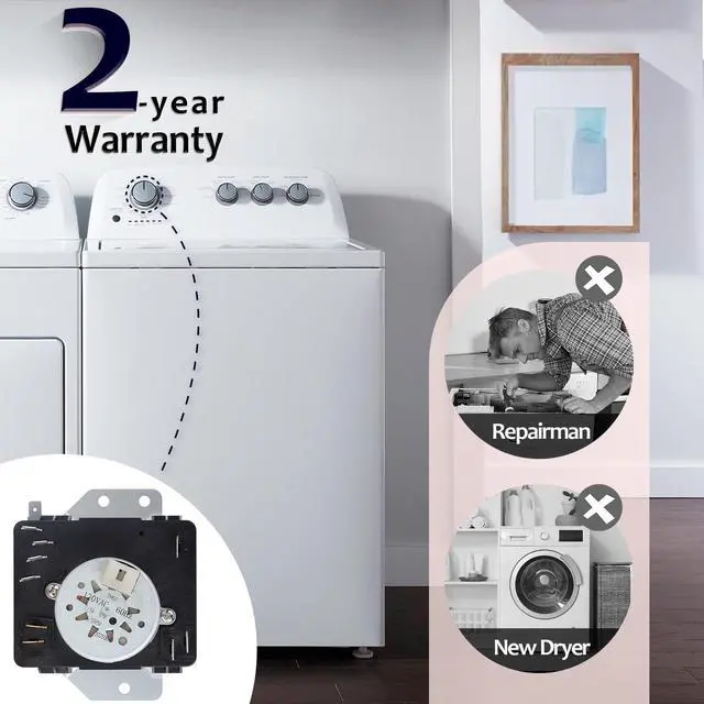 Alt view image 6 of 6 - WPW10186032 W10186032 Dryer Timer Compatible with Kenmore Dryer Timer 7MKGDS400DW0 11075102311 11065132411 110C65132411 110C72442511 11062342510, 120V 60Hz OEM Replacement for 2116926, PS3500198