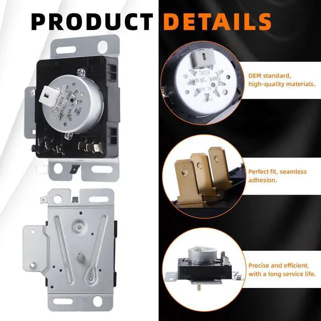 Alt view image 5 of 7 - NED4655EW1 W10745655 PS11731366 Dryer Timer Suitable with Amana Dryer Timer Replacement NED4655EW1 for Amana Dryer Parts for Whirlpool 4KWED4605FW0 for Roper Timers W10857612 AP6003908 EAP11731366
