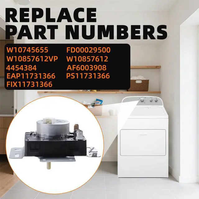 Alt view image 3 of 7 - NED4655EW1 W10745655 PS11731366 Dryer Timer Suitable with Amana Dryer Timer Replacement NED4655EW1 for Amana Dryer Parts for Whirlpool 4KWED4605FW0 for Roper Timers W10857612 AP6003908 EAP11731366
