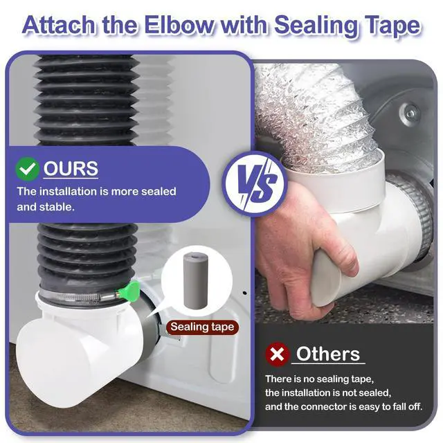 Alt view image 5 of 7 - Dryer Vent Hose For Tight Space,Indoor Dryer Vent, Dryer Hose Vent Kit,90 Degree Dryer Vent Elbow,Dryer Vent Connector Kit,Dryer Vent Duct, Dryer Vent Adapter, Dryer Vent Vacuum Hose Attachment