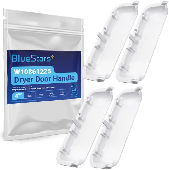 Main image of UPGRADED W10861225 W10714516 Dryer Handle Replacement | For Whirlpool Kenmore Amana Maytag Dryer Door Latch - Replaces AP5999398 PS11731583 W10861225VP - PACK OF 4