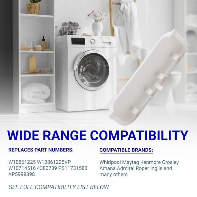 Alt view image 7 of 7 - UPGRADED W10861225 W10714516 Dryer Handle Replacement | For Whirlpool Kenmore Amana Maytag Dryer Door Latch - Replaces AP5999398 PS11731583 W10861225VP - PACK OF 4