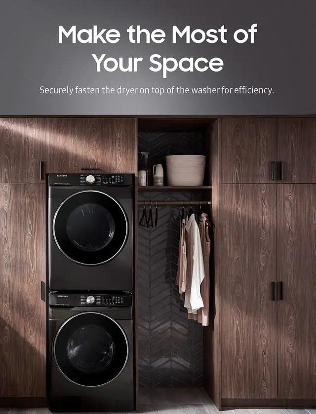 Alt view image 2 of 4 - Stacking Kit for 27 Wide Front Load Washer and Dryer Combo, Small Space Saving Solution for Stackable Laundry Machine Sets, All Parts Included, SKK-8K