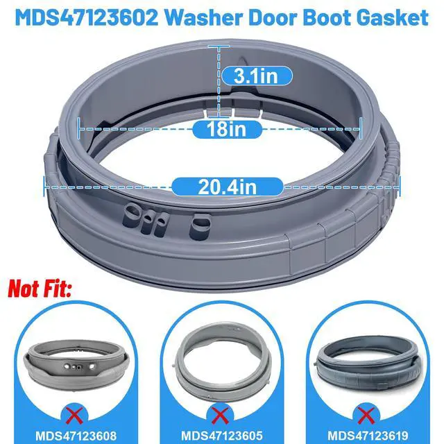 Alt view image 2 of 7 - Upgraded MDS47123602 Washer Door Boot Gasket Compatible with LG Washer Door Boot Seal MDS64237202 Kenmore Door Boot Seal MDS64237201, WM3050CW, WM3170CW, WM3370HWA, WM3250HWA, WM3670HWA Door Gasket
