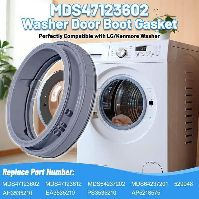 Alt view image 4 of 7 - Upgraded MDS47123602 Washer Door Boot Gasket Compatible with LG Washer Door Boot Seal MDS64237202 Kenmore Door Boot Seal MDS64237201, WM3050CW, WM3170CW, WM3370HWA, WM3250HWA, WM3670HWA Door Gasket