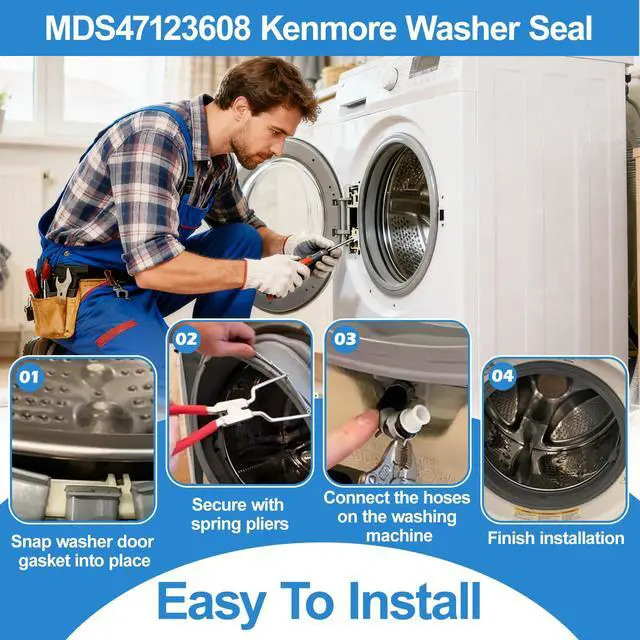 Alt view image 7 of 7 - Upgraded MDS47123608 Washer Door Boot Gasket Compatible with LG Kenmore Washer Door Seal, Washing Machine Door Boot Gasket AP5668418 PS6448330 WM4270HWA WM4270HVA WM4070HWA WM8000HVA WM8000HWA/HVA