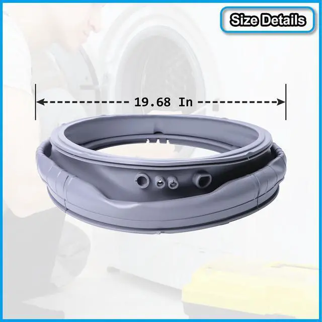 Alt view image 7 of 7 - MDS47123604 Washer Door Boot Seal Gasket Bellow Diaphragm for LG Kenmore Washing Machine WM3360HRCA WM3360HVCA WM3360HWCA WM3550HVCA WM3550HWCA, Replace for 2003274 AP5332003 PS3628576 EAP3628576