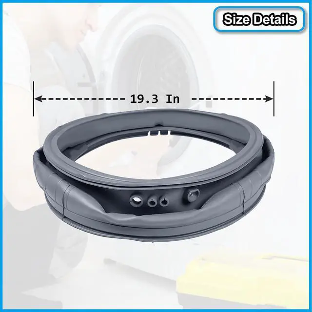 Alt view image 7 of 7 - MDS47123605 Washer Door Boot Seal Gasket Bellow Diaphragm for LG Kenmore Washing Machine WM3470HVA WM3470HWA WM3570HVA WM3570HWA WM3770HWA WM3575CV, Replace# 2630175 AP5602285 PS3648651 EAP3648651