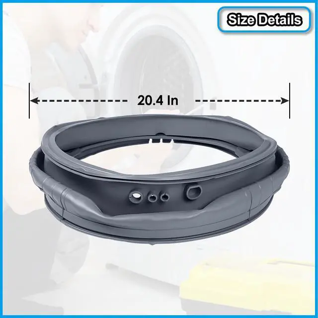 Alt view image 7 of 7 - MDS47123608 Washer Door Boot Seal Gasket Bellow Diaphragm for LG Kenmore Washing Machine WM4070HVA WM4070HWA WM4270HWA WM8000HVA WM8000HWA WM8100HVA WM8500HVA, Replace# AP5668418 PS6448330 2673936
