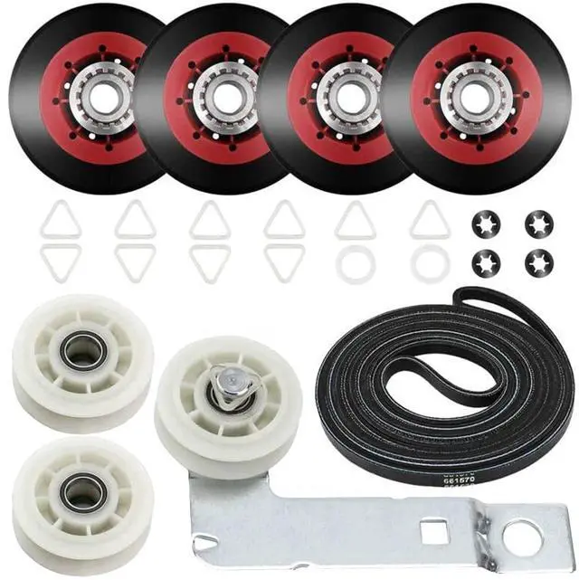 Main image of 4392067 Dryer Repair Kit | Includes WPW10314173 Drum Roller & 661570V Belt & 2 pcs 279640 Idler Pulley, Replaces 2015 4392067VP 80047 587637 AP3109602