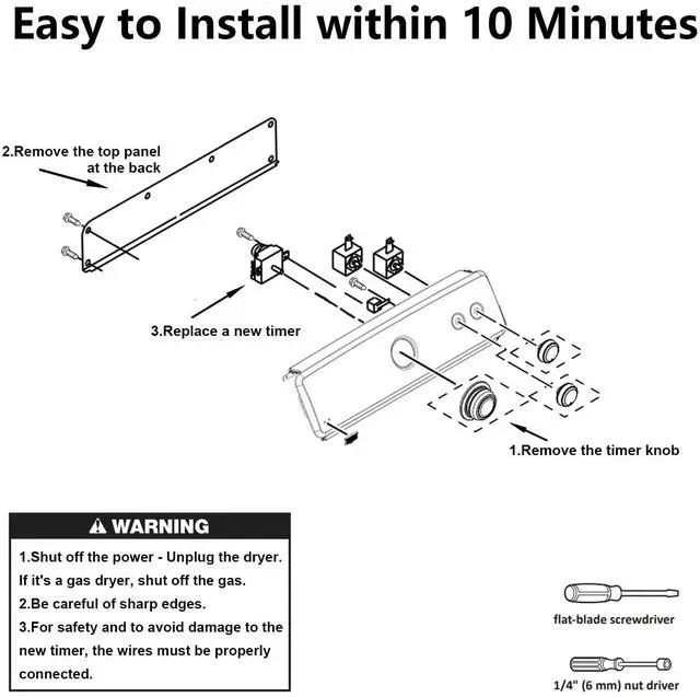 Alt view image 4 of 7 - W10185992 Dryer Timer Compatible with Whirlpool, Maytag MEDC465HW0, WED5000DW2, MEDC465HW0, WPW10185992 Dryer Timer Replacement 418-095-20-B5, PS11749833, 115V 60Hz, OEM Quality