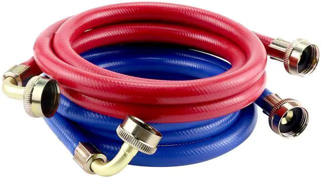 Main image of Rubber Washing Machine Hoses 6FT with 90 Degree Elbows,Universal Washing Machine Hose,Burst Proof Water Supply Lines for Hot and Cold Water Washer Hoses (2 Packs)-by