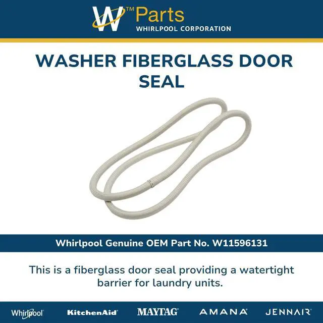 Alt view image 3 of 5 - Whirlpool W11596131 Genuine OEM Washer Fiberglass Door Seal Replacement Part