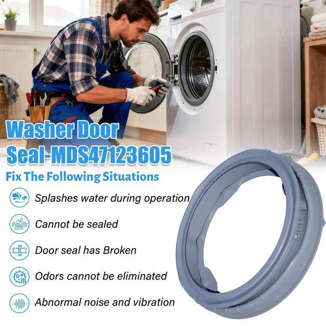 Alt view image 6 of 7 - Upgraded MDS47123605 Washer Door Boot Gasket Compatible with LG Front Load Washer Door Seal & Kenmore Washer Parts WM3570HWA, WM3470HVA, WM3575CW, WM3770HWA WM3470HWA AP5602285 PS3648651 Door Seal