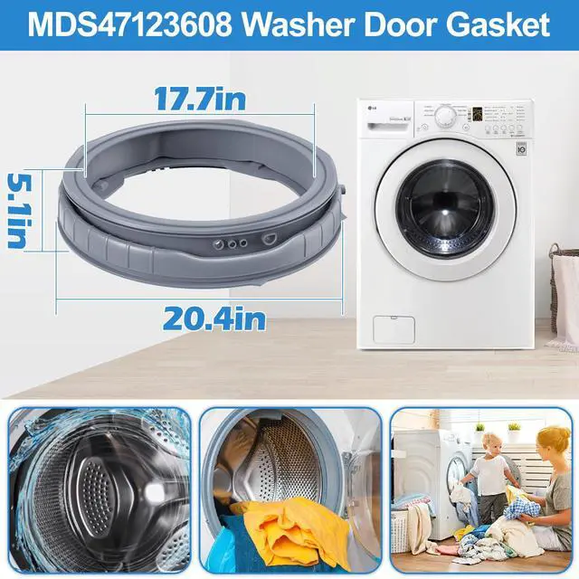Alt view image 2 of 7 - Upgraded MDS47123608 Washer Door Boot Gasket Compatible with LG Kenmore Washer Door Seal, Washing Machine Door Boot Gasket AP5668418 PS6448330 WM4270HWA WM4270HVA WM4070HWA WM8000HVA WM8000HWA/HVA