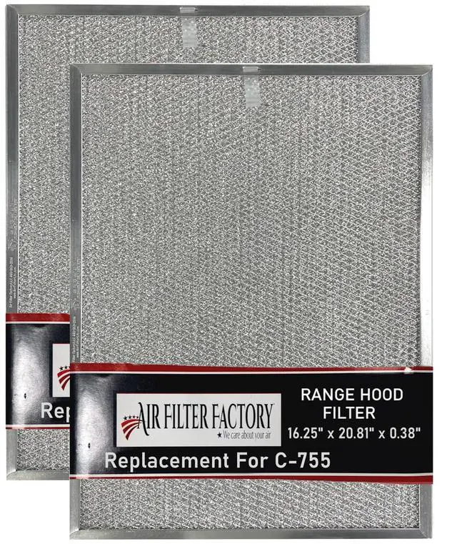 Main image of Grease Filter C-755 Replacement For Imperial Cal 16.25 x 20.81 x 0.38 Inches Range Hood Aluminum Mesh Grease Vent Stove Filter 2-Pack