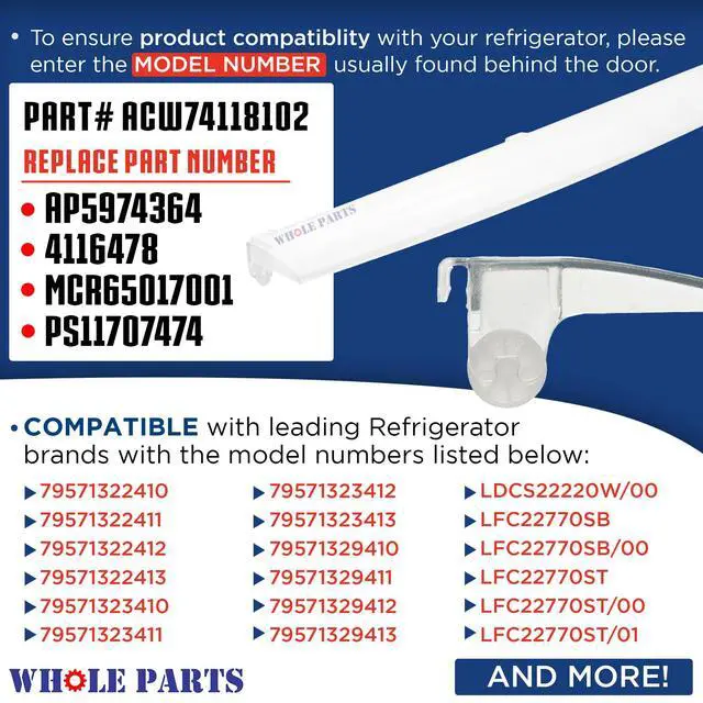 Alt view image 3 of 6 - Upgraded Refrigerator Shelf Tray Liner Cover Part# ACW74118102 | Clear Cover Assembly - Compatible with Select Kenmore, and LG Refrigerators