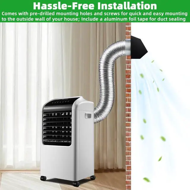 Alt view image 5 of 7 - 6 Inch Hooded Wall Vent with Flap and Mesh,6" Exhaust Vent Cover Cap for Kitchen Range Hood/Dryer/Bathroom Exhaust Outside,6inch Dryer Vent Cover Exterior Vent Hood with Large Opening,Galvanized Steel