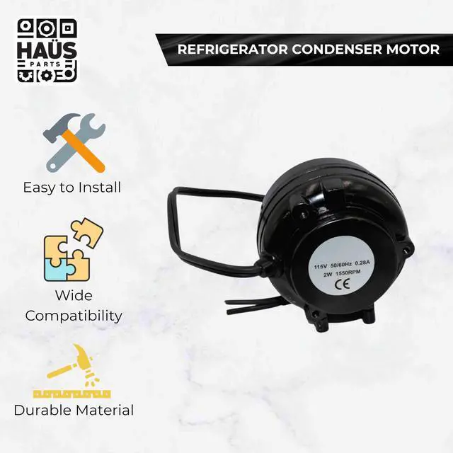 Alt view image 5 of 7 - WX4X988 Refrigerator Condenser Motor Whirlpool Kenmore Maytag Amana Admiral KitchenAid Replaces AP3120994 833697 10884507 EAP395284 PS395284 61002038