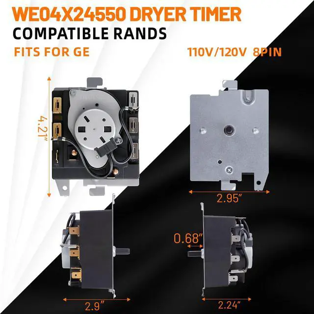 Alt view image 3 of 6 - WE04X24550 234D2377P004 Dryer Timer Replacement for GE Dryer Parts Fit for GE GTD42EASJ2WW GTD42GASJ2WW GTX42EASJ2WW GTD42GASJ3WW GTD42EASJ1WW GTD48GASW0WB GTD42EASJ0WW GTD42EASJ3WW GTX42GASJ0WW