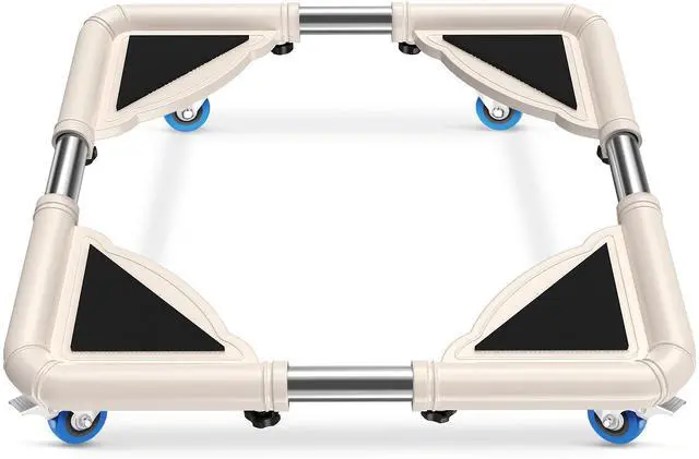 Main image of Mini Fridge Stand Mobile Roller, Adjustable18.5-27''- Off White | 4 Locking Wheels Suitable for Washing Machine, Dryer & Refrigerator, universal household appliance base, stable, durable