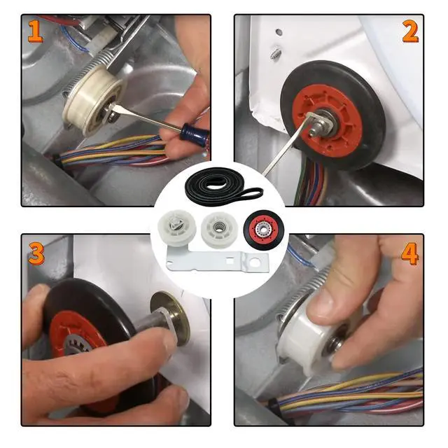 Alt view image 7 of 7 - 4392067 Dryer Repair Kit with W10837240 Idler Pulley for Whirlpool Dryer | Fit for Whirlpool Cabrio Duet Maytag Bravos XL Kenmore Elite Admiral Dryer, Include WPW10314173 661570V 279640 W10837240 Part