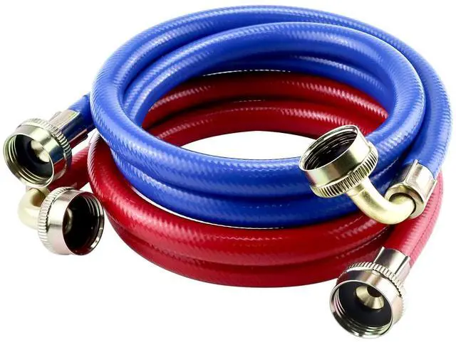 Main image of Rubber Washing Machine Hoses With Elbow 4FT,Washing Machine Elbow Hose with 3/4" Connection Supply for Hot and Cold Water Washer Hoses (2 Packs),Universal Fit for All Standard Wash Machines-by