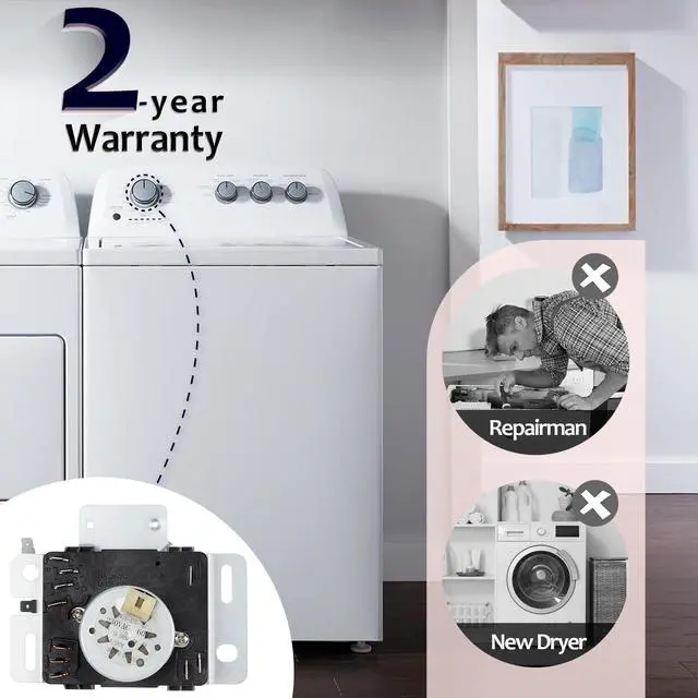 Alt view image 5 of 5 - WPW10436303 W10436303 Dryer Timer Compatible with Whirlpool, Maytag, Amana, WED4616FW0, WED4850HW0, 4KWED5700JW0, OEM 230V Dryer Timer Replacement for 418-618-20-B5, PS11754717, 60Hz