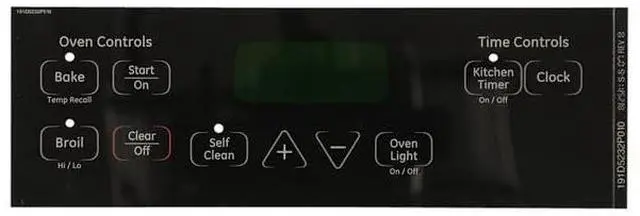 Main image of WB27T11013 Faceplate Graphics (B for GE Range 1473982 AH2321455 EA2321455 PS2321455