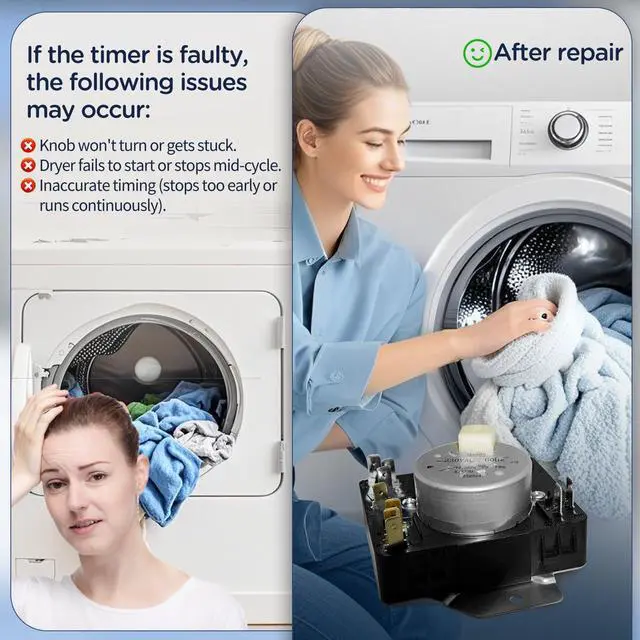 Alt view image 5 of 5 - W11566735 W11685947 Dryer Timer Compatible with Maytag Dryer MED4500MW0 YMED4500MW0 Replaces 4981088 AP7215858 PS17216594 EAP17216594 FIX17216594 162-428-1