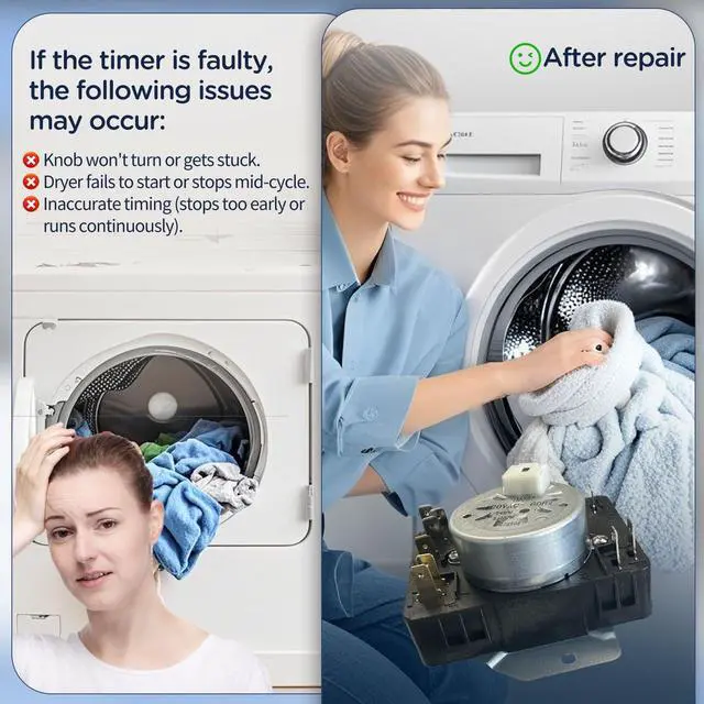 Alt view image 4 of 6 - W10186032 WPW10186032 Dryer Timer Compatible with whirlpool Kenmore 110.65132411, 110.71202012, 110.75132412, 11071202015, 110.61202011, 11072342511, Replacement for W10186032 B W10186032 A
