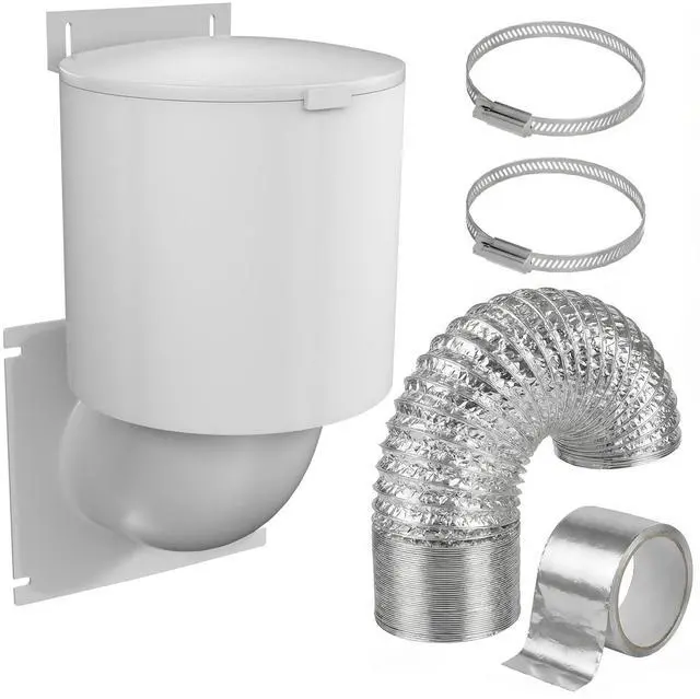 Main image of Dryer Vent Kit 4 Inch Exterior Dryer Vent Cover with 3FT Vent Hose, 2 Hose Clamps, Tape & Screws | Energy Saving & Pest Resistant