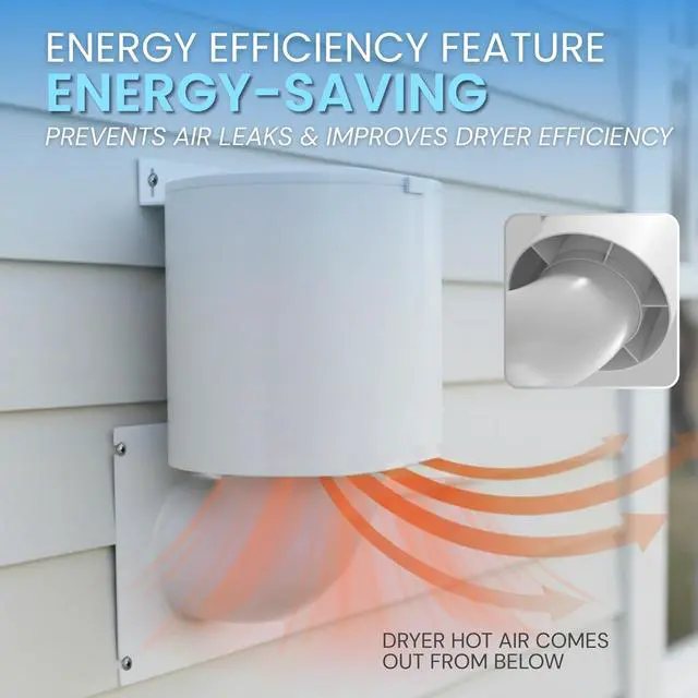 Alt view image 3 of 6 - Dryer Vent Cover 4 inch with UV RESISTANT - Outdoor Dryer Vent Cover Natural Energy Saving, Dryer Vent Seal for Home Exterior
