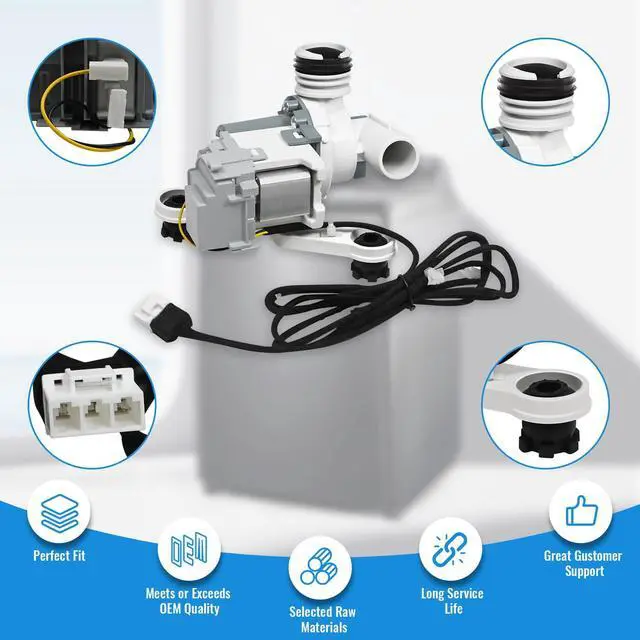 Alt view image 6 of 6 - DC97-19289F DC97-19289B PX3516-01 DC97-19289A Washer Drain Pump Assembly | Compatible with Samsung Washing Machine, Replaces DC97-17366A, DC97-17366J, DC97-17349B, AP6806651, PS12592631, EAP12592631