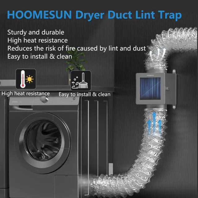 Alt view image 7 of 7 - Dryer Duct Lint Trap, Indoor Dryer Vent Kit with 4inch 8FT Dryer Vent Hose, 2 Clamps, 2 Stainless Steel Mesh, Secondary Lint Trap for Electric Clothes Dryers - Dryer Lint Catcher(Metal)
