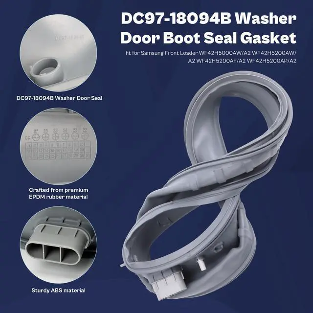 Alt view image 3 of 6 - WF42H5000AW/A2 WF42H5200AW/A2 DC97-18094B Washer Rubber Door Boot Seal | Fit for Samsung Vrt Front Loader Washer Door Boot Seal Gasket DC64-03051A WF42H5200AP/A2 WF42H5200AF/A2 AP5917067