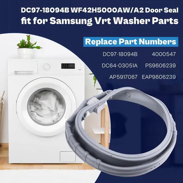 Alt view image 4 of 6 - WF42H5000AW/A2 WF42H5200AW/A2 DC97-18094B Washer Rubber Door Boot Seal | Fit for Samsung Vrt Front Loader Washer Door Boot Seal Gasket DC64-03051A WF42H5200AP/A2 WF42H5200AF/A2 AP5917067